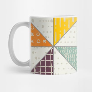 Rainbow Modern Flying Geese Quilt Block Mug